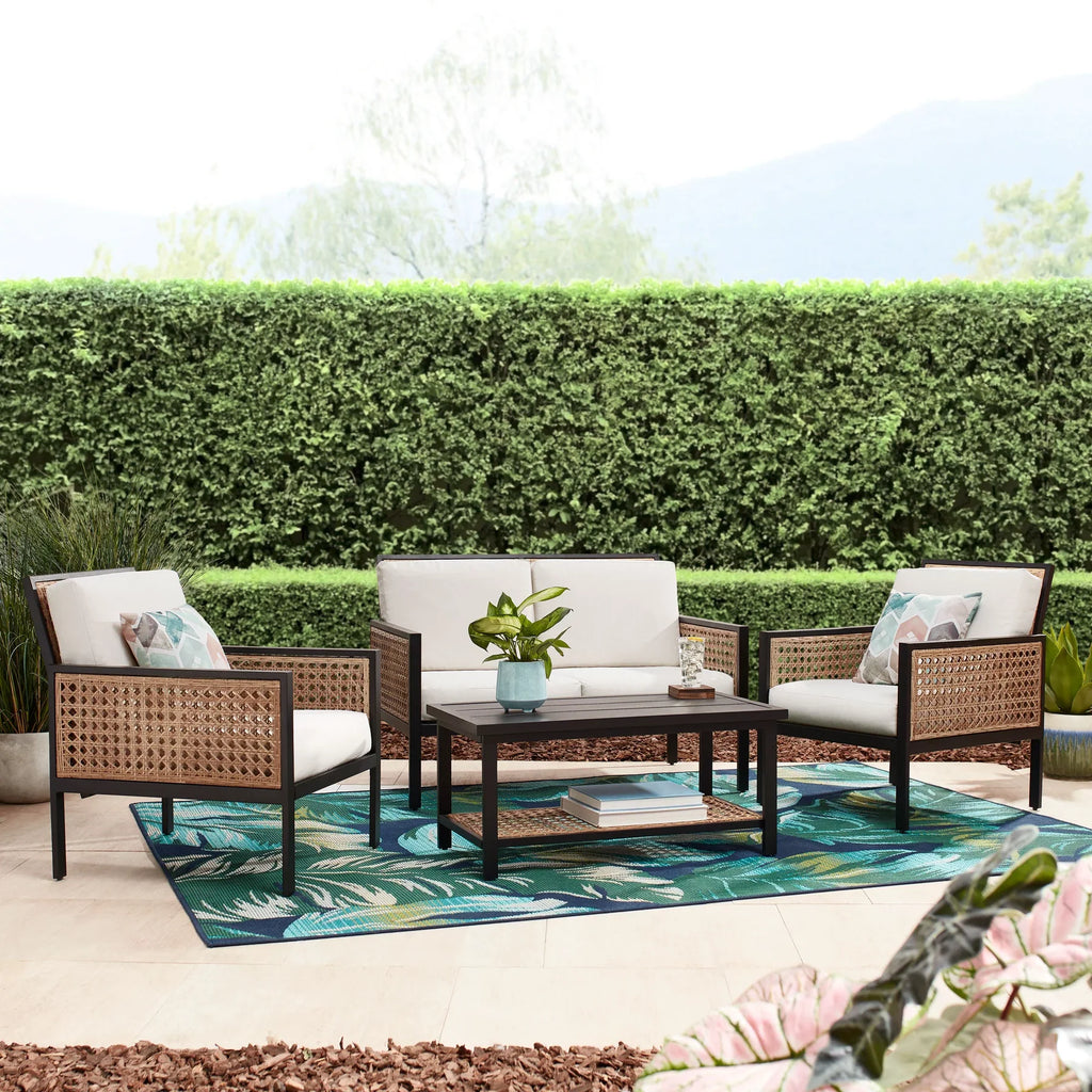 Virasat Outdoor Garden Balcony Sofa Set 2 Seater, 2 Single Seater and 1 Center Table Set (Brown)-VIRASAT FURNITURE & FURNISHING