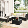 Virasat Outdoor Patio Sofa Set 4 Seater and 1 Table With 1 Ottoman Set (Black + Cream)-VIRASAT FURNITURE & FURNISHING