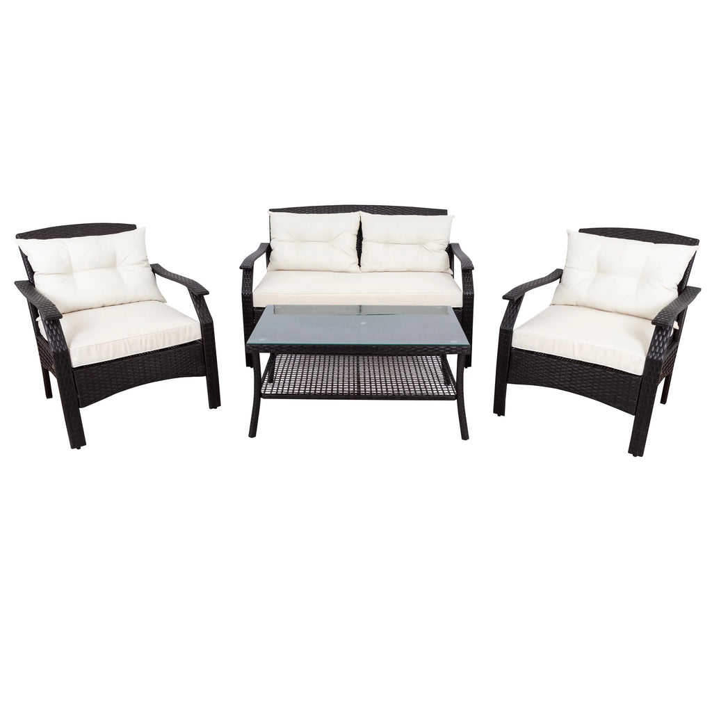 Virasat Outdoor Sofa Set 2 Seater, 2 Single Seater and 1 Center Table (Dark Brown)-VIRASAT FURNITURE & FURNISHING