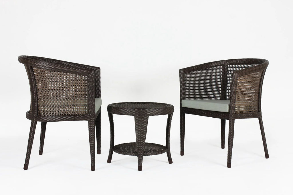 Virasat Outdoor Patio Seating Set 2 Chairs and 1 Table Set (Brown)-VIRASAT FURNITURE & FURNISHING