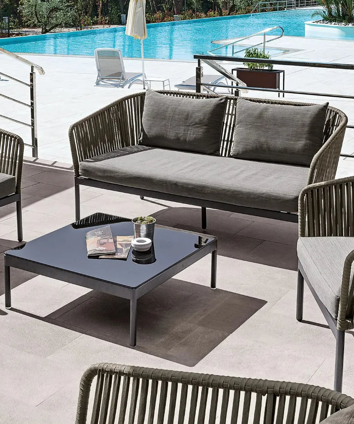 Virasat Outdoor Garden Balcony Sofa Set 2 Seater, 2 Single Seater 1 Center Table Set (Dark Grey)-VIRASAT FURNITURE & FURNISHING