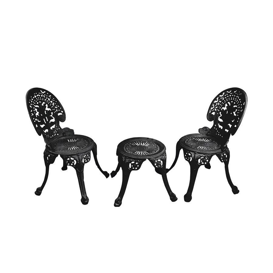 Virasat Cast Aluminium Garden Patio Seating 2 Chair and 1 Table Set-VIRASAT FURNITURE & FURNISHING