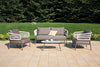 Virasat Outdoor Garden Balcony Sofa Set 2 Seater, 2 Single Seater 1 Center Table Set, Braid & Rope (Taupe + Beige)-VIRASAT FURNITURE & FURNISHING