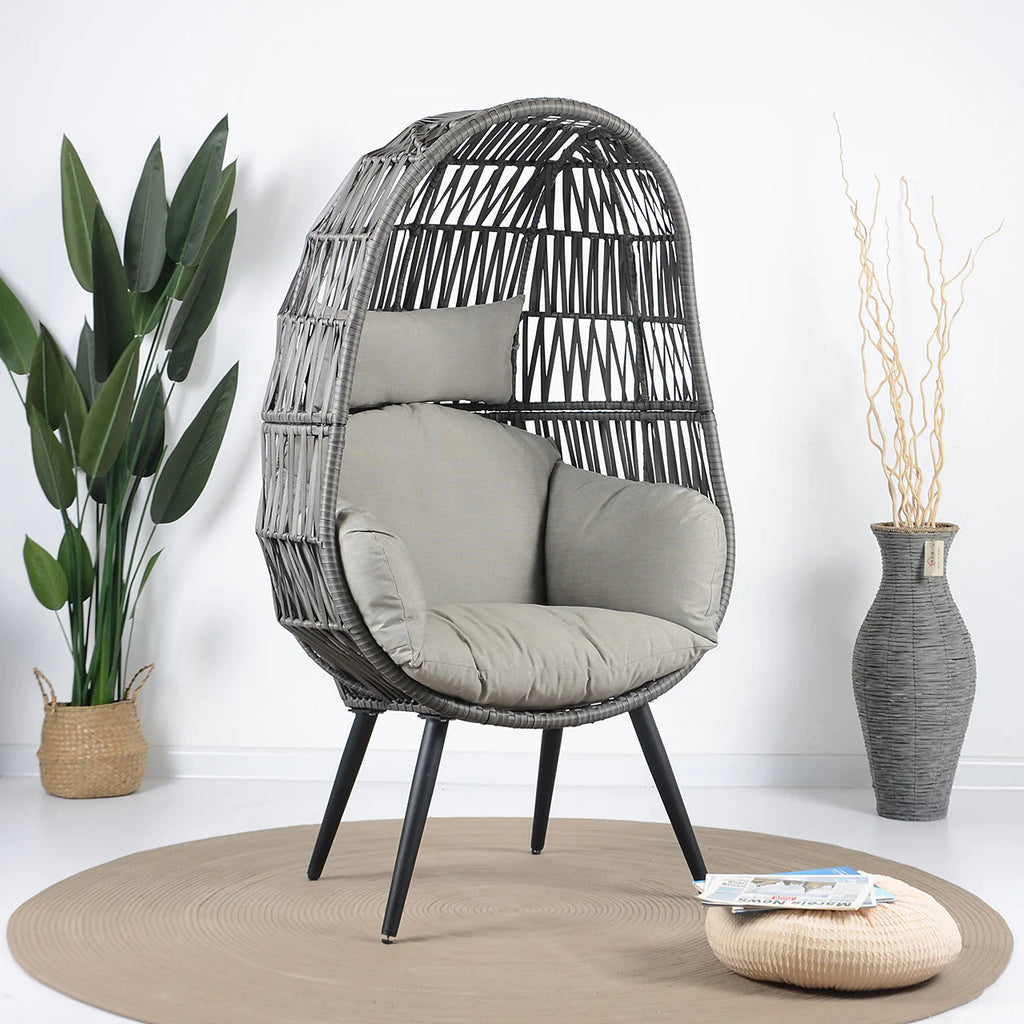 Virasat Single Seater Swing Basket For Balcony & Garden (Grey)-VIRASAT FURNITURE & FURNISHING
