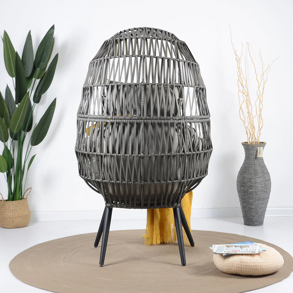 Virasat Single Seater Swing Basket For Balcony & Garden (Grey)-VIRASAT FURNITURE & FURNISHING