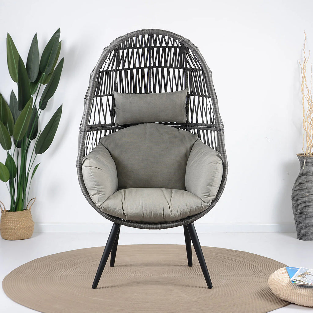 Virasat Single Seater Swing Basket For Balcony & Garden (Grey)-VIRASAT FURNITURE & FURNISHING
