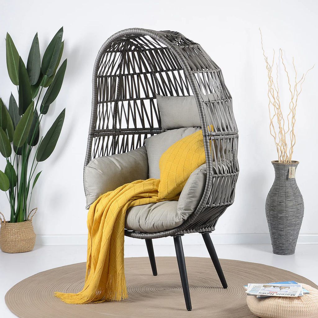 Virasat Single Seater Swing Basket For Balcony & Garden (Grey)-VIRASAT FURNITURE & FURNISHING