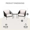 Virasat Outdoor Patio Seating Set 2 Chairs and 1 Table Set (Black) Braided And Rope-VIRASAT FURNITURE & FURNISHING