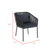 Virasat Outdoor Patio Seating Set 4 Chairs and 1 Table Set (Black) Braided & Rope-VIRASAT FURNITURE & FURNISHING