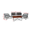 Virasat Outdoor Sofa Set 3 Seater, 2 Single Seater and 1 Center Table Set (Grey) Braided & Rope-VIRASAT FURNITURE & FURNISHING