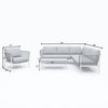 VIRASAT FURNITURE OUTDOOR ROPE SOFA SET 6-SEATER WITH CENTER TABLE (GREY) - BRAIDED GARDEN & BALCONY SET