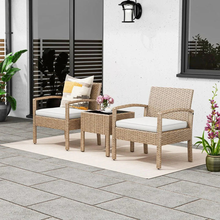 Virasat Ignacio Outdoor Patio Seating Set 2 Chairs and 1 Table Set