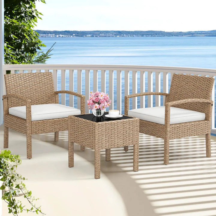 Virasat Ignacio Outdoor Patio Seating Set 2 Chairs and 1 Table Set