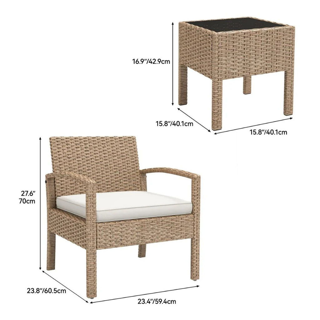 Virasat Outdoor Patio Seating Set 2 Chairs and 1 Table Set-VIRASAT FURNITURE & FURNISHING