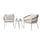 Virasat Outdoor Patio Seating Set 2 Chairs and 1 Table Set Braided & Rope (Honey/White)-VIRASAT FURNITURE & FURNISHING