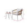 VIRASAT FURNITURE EUSBIO OUTDOOR PATIO SEATING SET 2 CHAIRS AND 1 TABLE SET BRAIDED & ROPE (HONEY/WHITE)