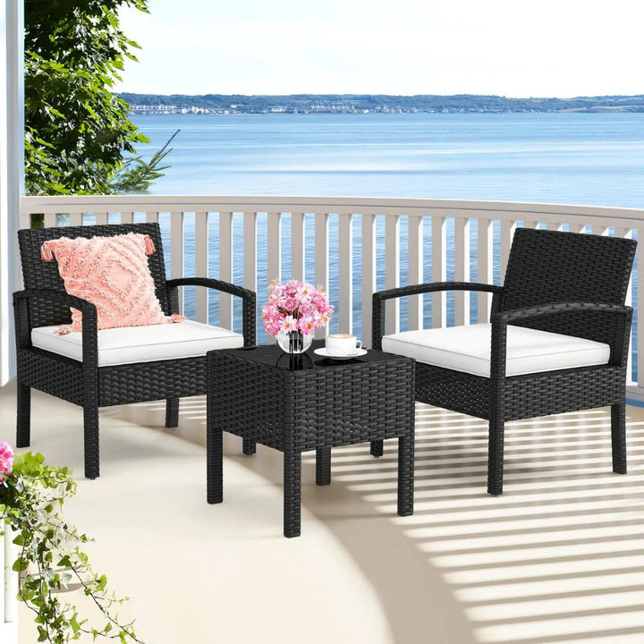 Virasat Ignacio Outdoor Patio Seating Set 2 Chairs and 1 Table Set