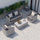 Virasat Outdoor Garden Balcony Sofa Set 2 Seater, 2 Single seater and 1 Center Table Set, Braid & Rope (Grey)-VIRASAT FURNITURE & FURNISHING