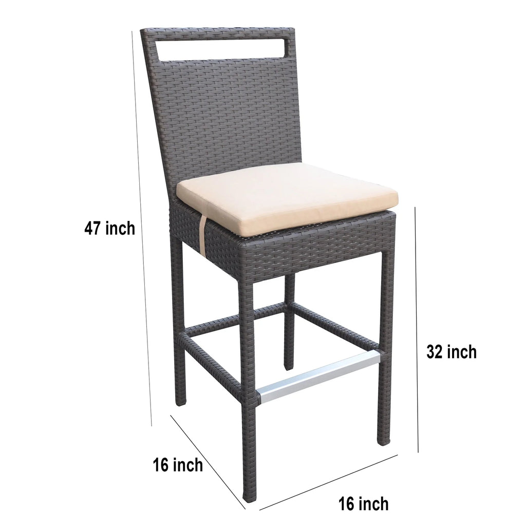 Virasat Outdoor Patio Bar Sets 4 Chairs and 1 Table (Dark Brown)-VIRASAT FURNITURE & FURNISHING