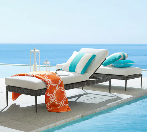 Virasat Outdoor Swimming Poolside Lounger Grey-VIRASAT FURNITURE & FURNISHING