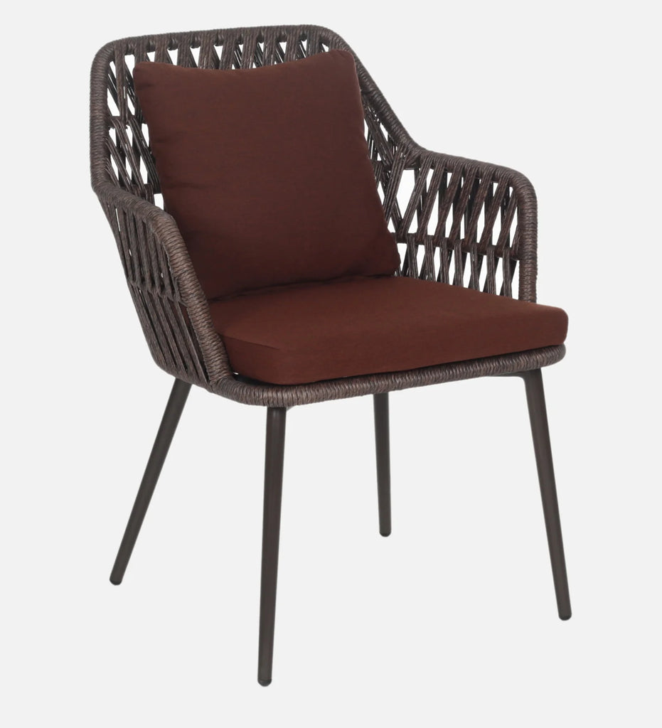 Virasat Outdoor Patio Seating Set 4 Chairs and 1 Table Set (Brown) Braided & Rope-VIRASAT FURNITURE & FURNISHING