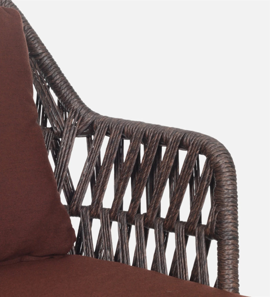 Virasat Outdoor Patio Seating Set 4 Chairs and 1 Table Set (Brown) Braided & Rope-VIRASAT FURNITURE & FURNISHING
