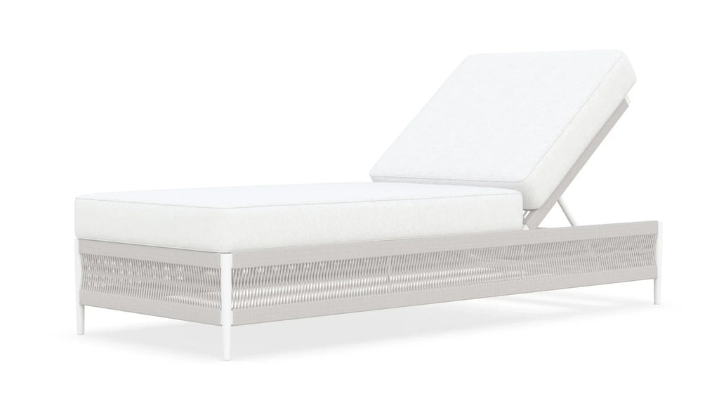 Virasat Outdoor Swimming Poolside Lounger (White) Braided & Rope-VIRASAT FURNITURE & FURNISHING