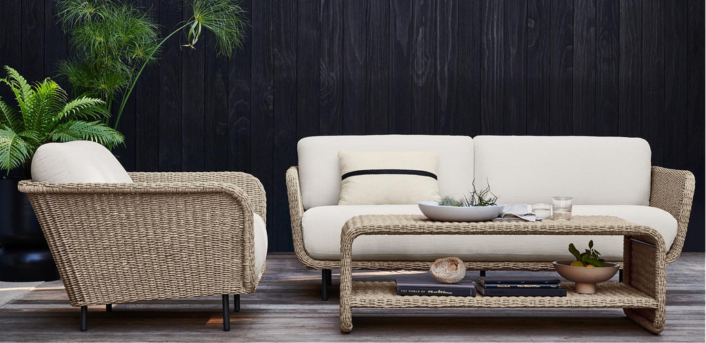Virasat Outdoor Sofa Set 2 Seater, 1 Single Seater and 1 Center Table (Light Brown)-VIRASAT FURNITURE & FURNISHING