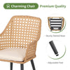 Virasat Outdoor Patio Seating Set 4 Chairs and 1 Table Set (Tan)-VIRASAT FURNITURE & FURNISHING