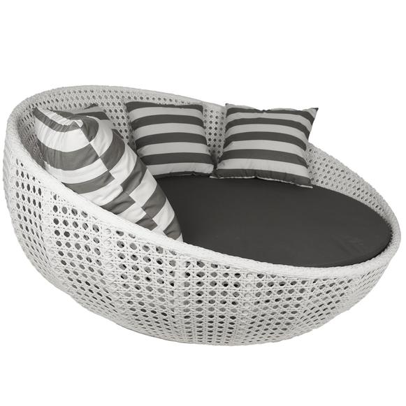 VirasatOutdoor Poolside Sunbed With Cushion Daybed (White)-VIRASAT FURNITURE & FURNISHING