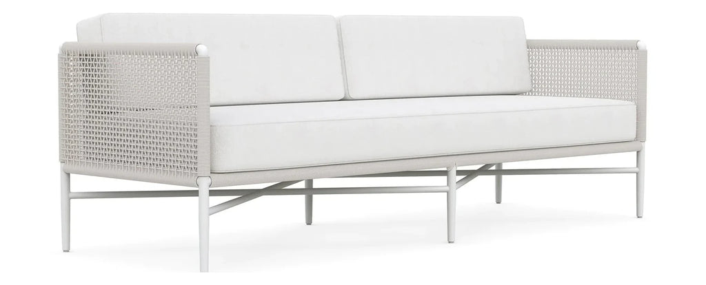 Virasat Outdoor Garden Balcony Sofa Set 2 Seater and 2 Single Seater With 1 Center Table Set, Braid & Rope (White + Beige)-VIRASAT FURNITURE & FURNISHING