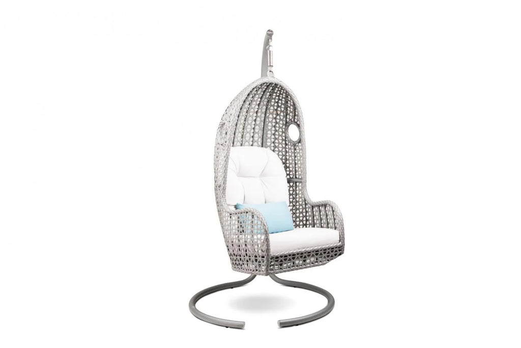 Virasat Single Seater Hanging Swing With Stand For Balcony, Garden Swing (Grey)-VIRASAT FURNITURE & FURNISHING