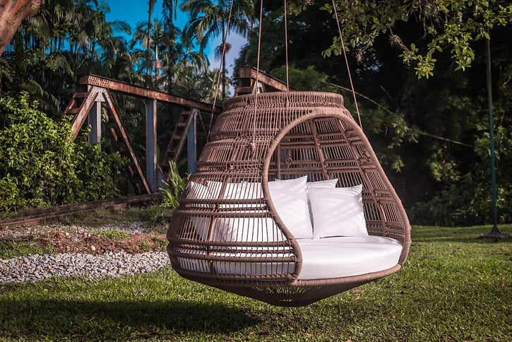 Virasat Three Seater Hanging Swing Without Stand For Balcony, Garden Swing (Dark Brown)-VIRASAT FURNITURE & FURNISHING