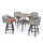 Virasat Outdoor Patio Bar Sets 4 Chairs and 1 Table (Grey)-VIRASAT FURNITURE & FURNISHING