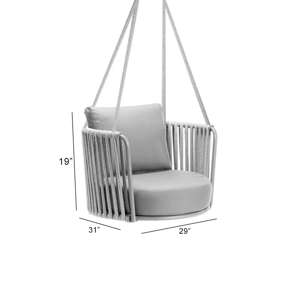 Virasat Single Seater Hanging Swing Without Stand For Balcony, Garden Swing (Grey)-VIRASAT FURNITURE & FURNISHING