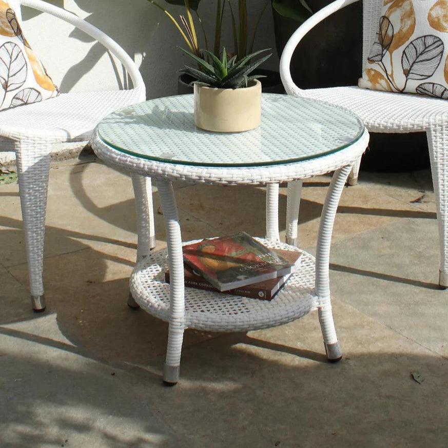 Virasat Outdoor Patio Seating Set 2 Chairs and 1 Table Set (White)-VIRASAT FURNITURE & FURNISHING