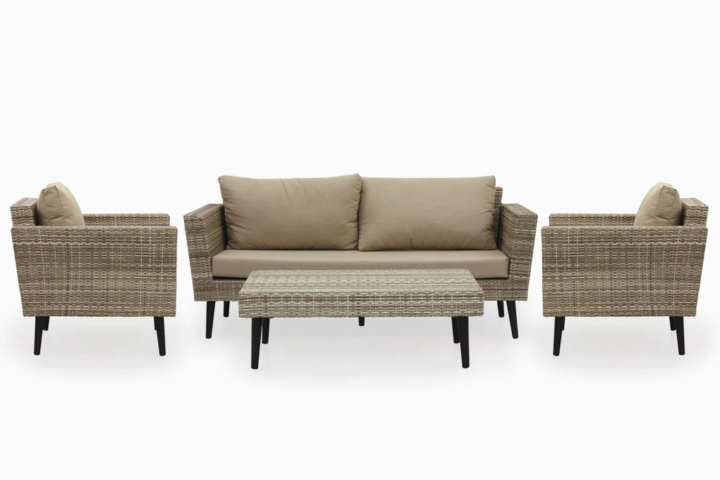 Virasat Outdoor Sofa Set 2 Seater, 2 Single Seater and 1 Center Table (Seashell)-VIRASAT FURNITURE & FURNISHING