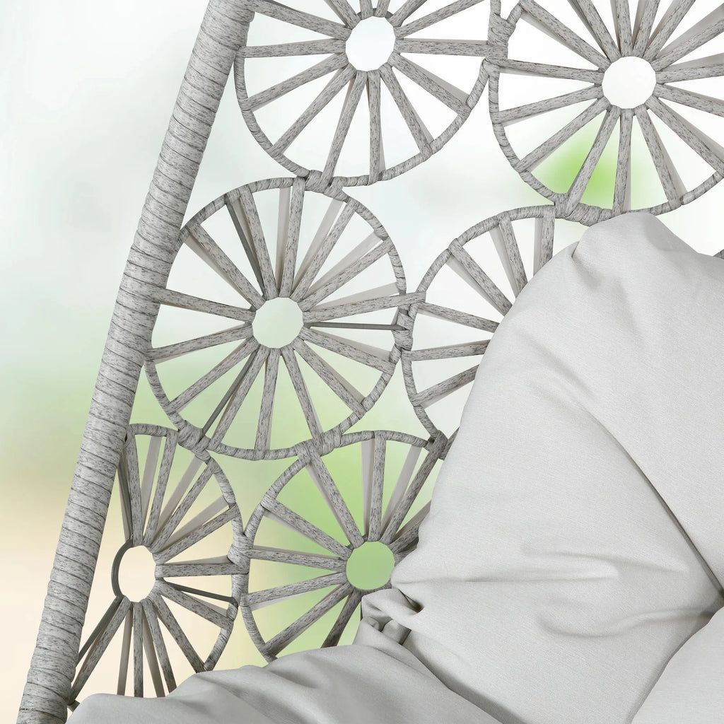 Virasat Single Seater Hanging Swing Without Stand For Balcony, Garden Swing (White)-VIRASAT FURNITURE & FURNISHING