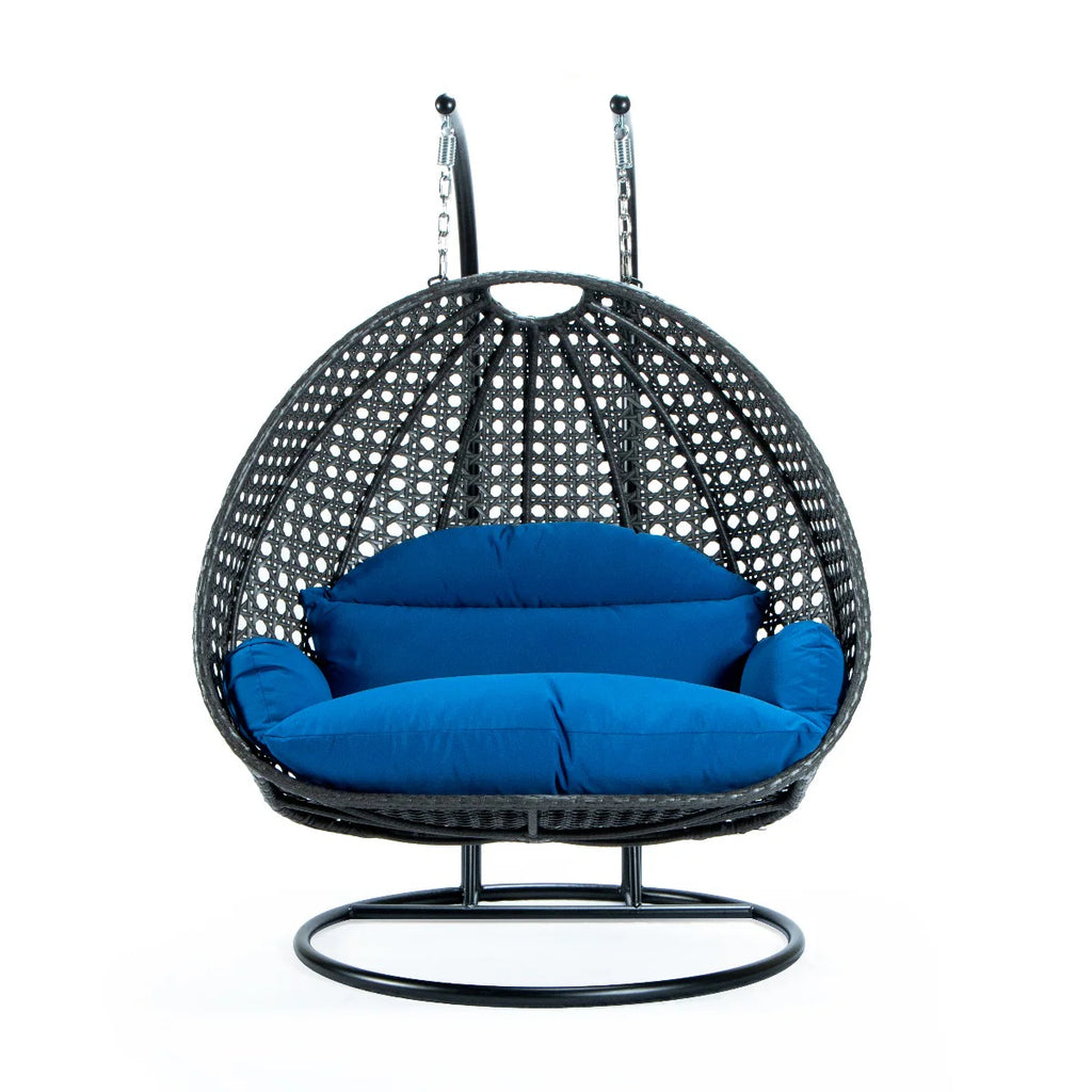 Virasat Double Seater Hanging Swing With Stand For Balcony, Garden Swing (Dark Grey)-VIRASAT FURNITURE & FURNISHING
