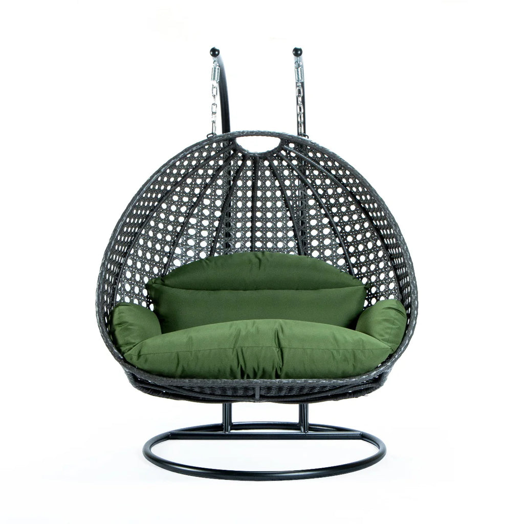 Virasat Double Seater Hanging Swing With Stand For Balcony, Garden Swing (Dark Grey)-VIRASAT FURNITURE & FURNISHING