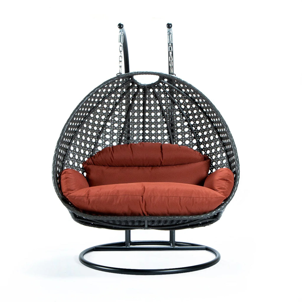 Virasat Double Seater Hanging Swing With Stand For Balcony, Garden Swing (Dark Grey)-VIRASAT FURNITURE & FURNISHING