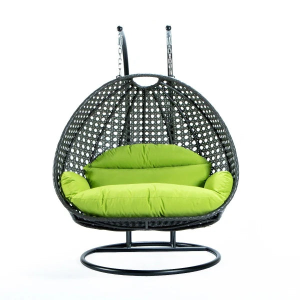 Virasat Double Seater Hanging Swing With Stand For Balcony, Garden Swing (Dark Grey)-VIRASAT FURNITURE & FURNISHING