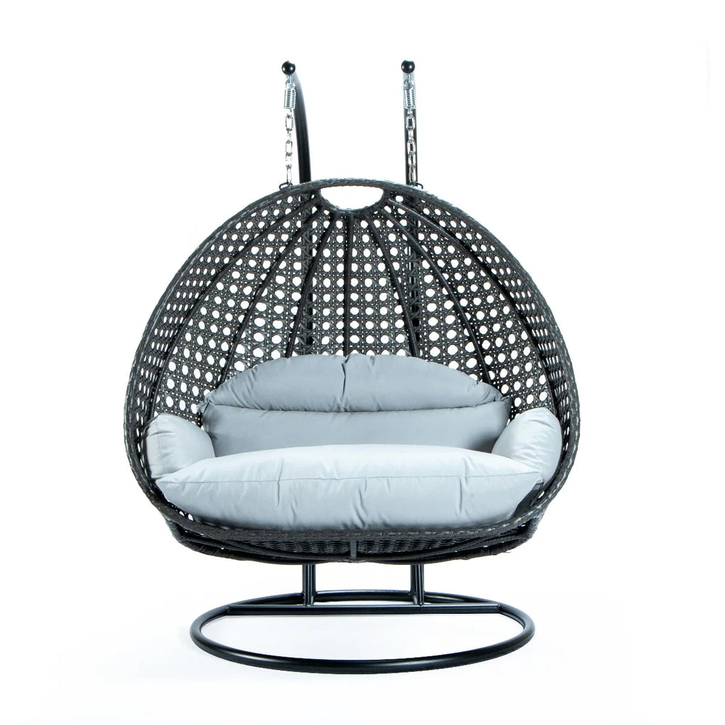Virasat Double Seater Hanging Swing With Stand For Balcony, Garden Swing (Dark Grey)