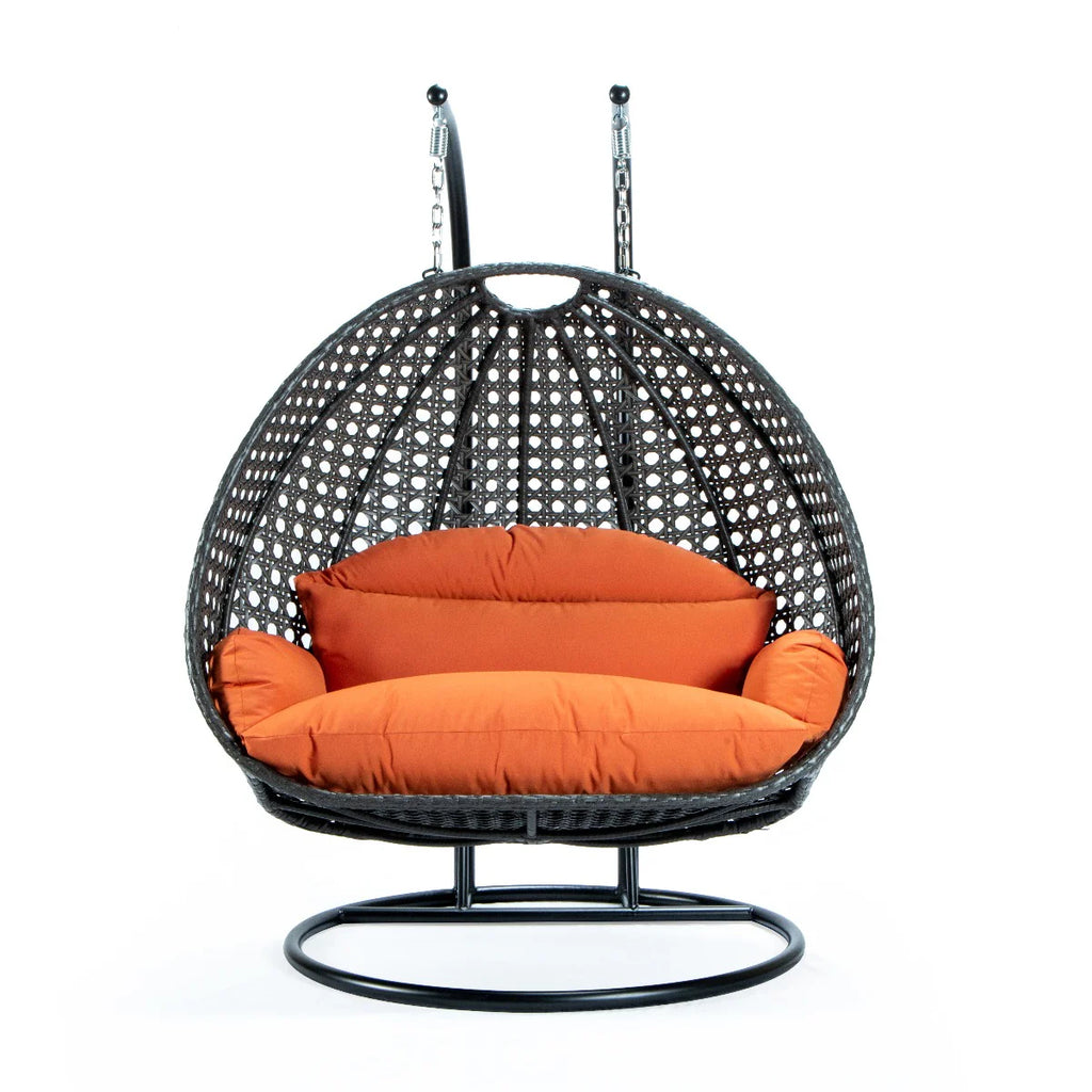 Virasat Double Seater Hanging Swing With Stand For Balcony, Garden Swing (Dark Grey)