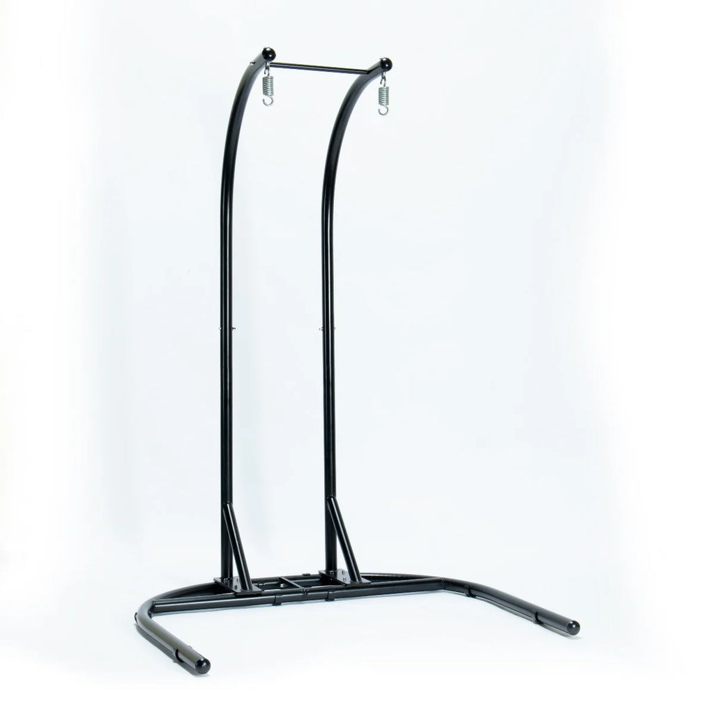 Virasat Double Seater Hanging Swing With Stand For Balcony, Garden Swing (Black) Braided and Rope-VIRASAT FURNITURE & FURNISHING