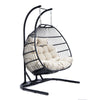 Virasat Double Seater Hanging Swing With Stand For Balcony, Garden Swing (Black) Braided and Rope-VIRASAT FURNITURE & FURNISHING