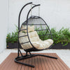 Virasat Double Seater Hanging Swing With Stand For Balcony, Garden Swing (Black) Braided and Rope-VIRASAT FURNITURE & FURNISHING