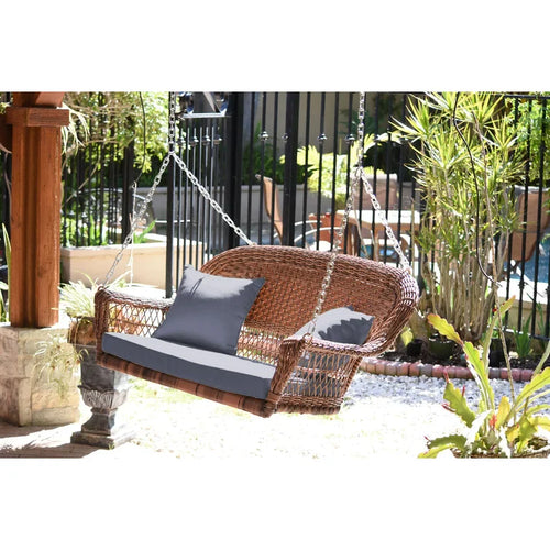 Virasat Double Seater Hanging Swing Without Stand For Balcony, Garden Swing, (Honey)-VIRASAT FURNITURE & FURNISHING