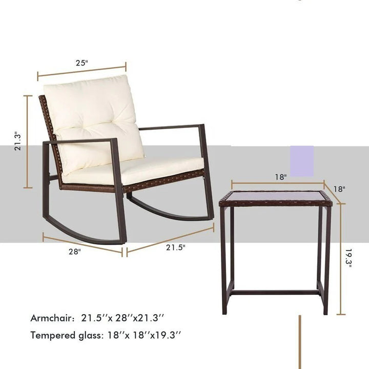 Virasat Duchess Outdoor Patio Seating Set 2 Chairs and 1 Table Set (Black)