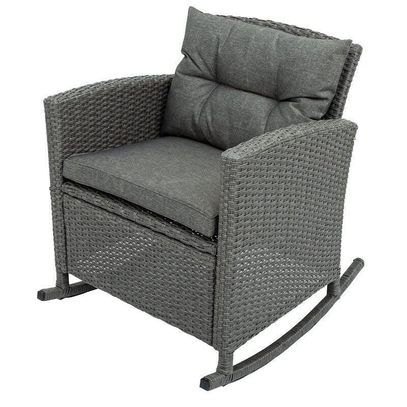 Virasat Outdoor Patio Seating Set 2 Chairs 1 Table Grey-VIRASAT FURNITURE & FURNISHING